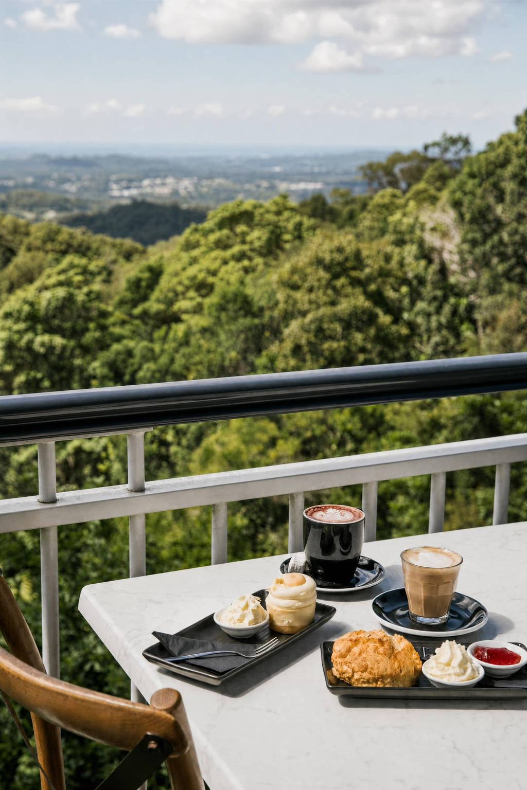 The Edge Restaurant deck and hinterland view