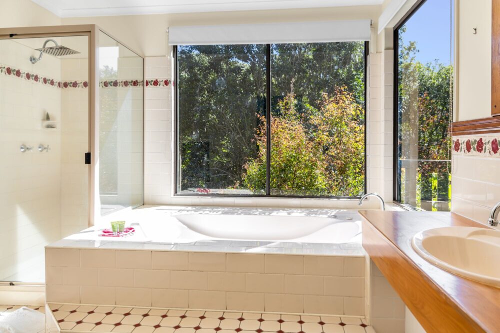 Large Spa perfect to relax in with a glass of bubbles Montville Country Cabins
