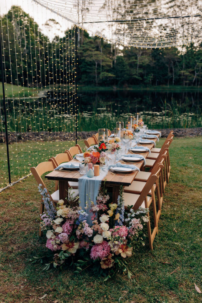 magical wedding and reception, lakeside, rainforest retreat with lush gardens, Montville Boutique Weddings at Montville Country Cabins